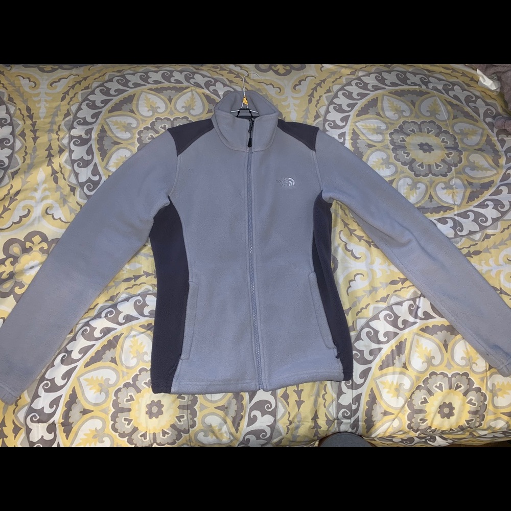 NORTH FACE two tone purple fleece jacket